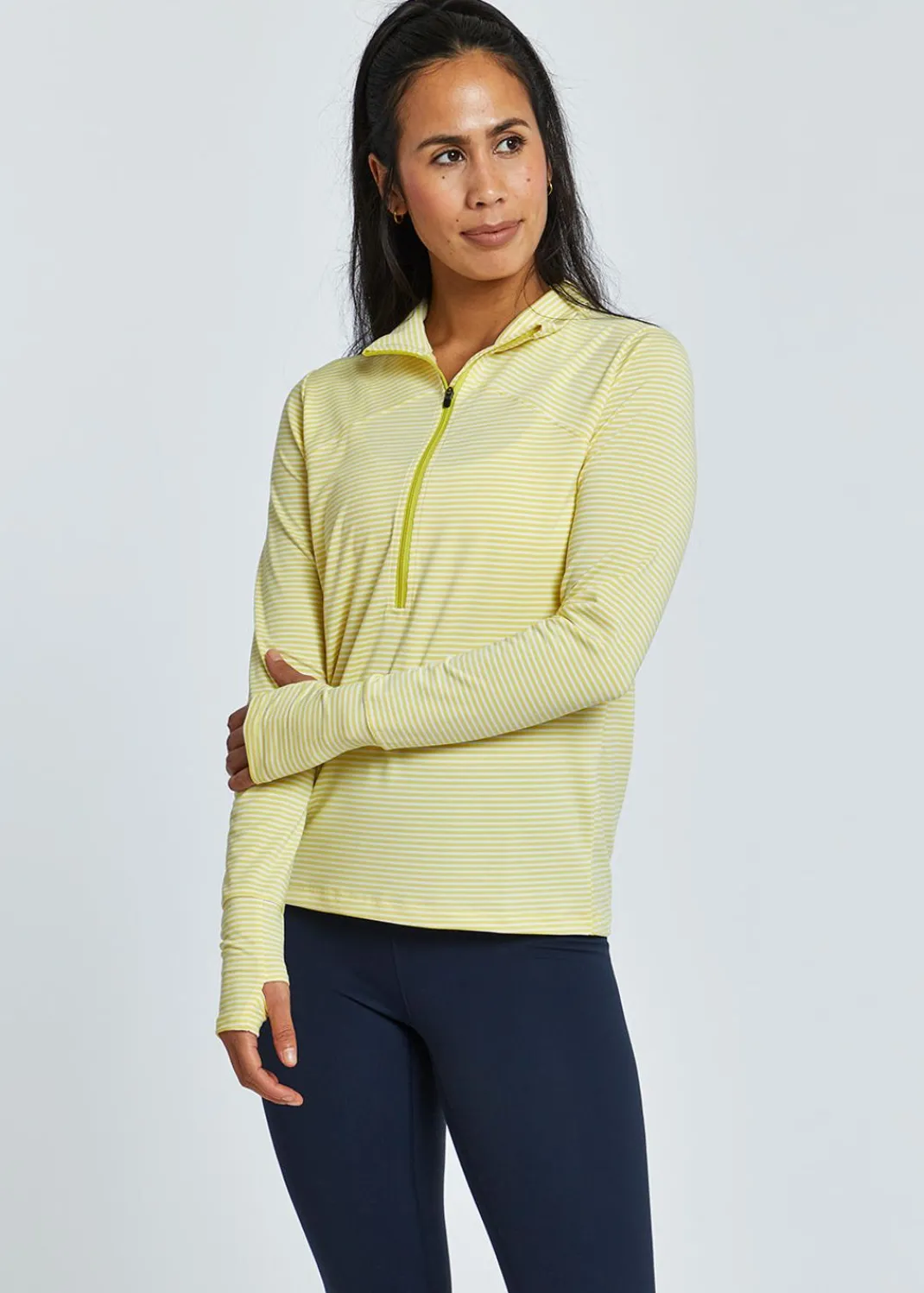 Women Oiselle Long Sleeves*Striped Half Zip