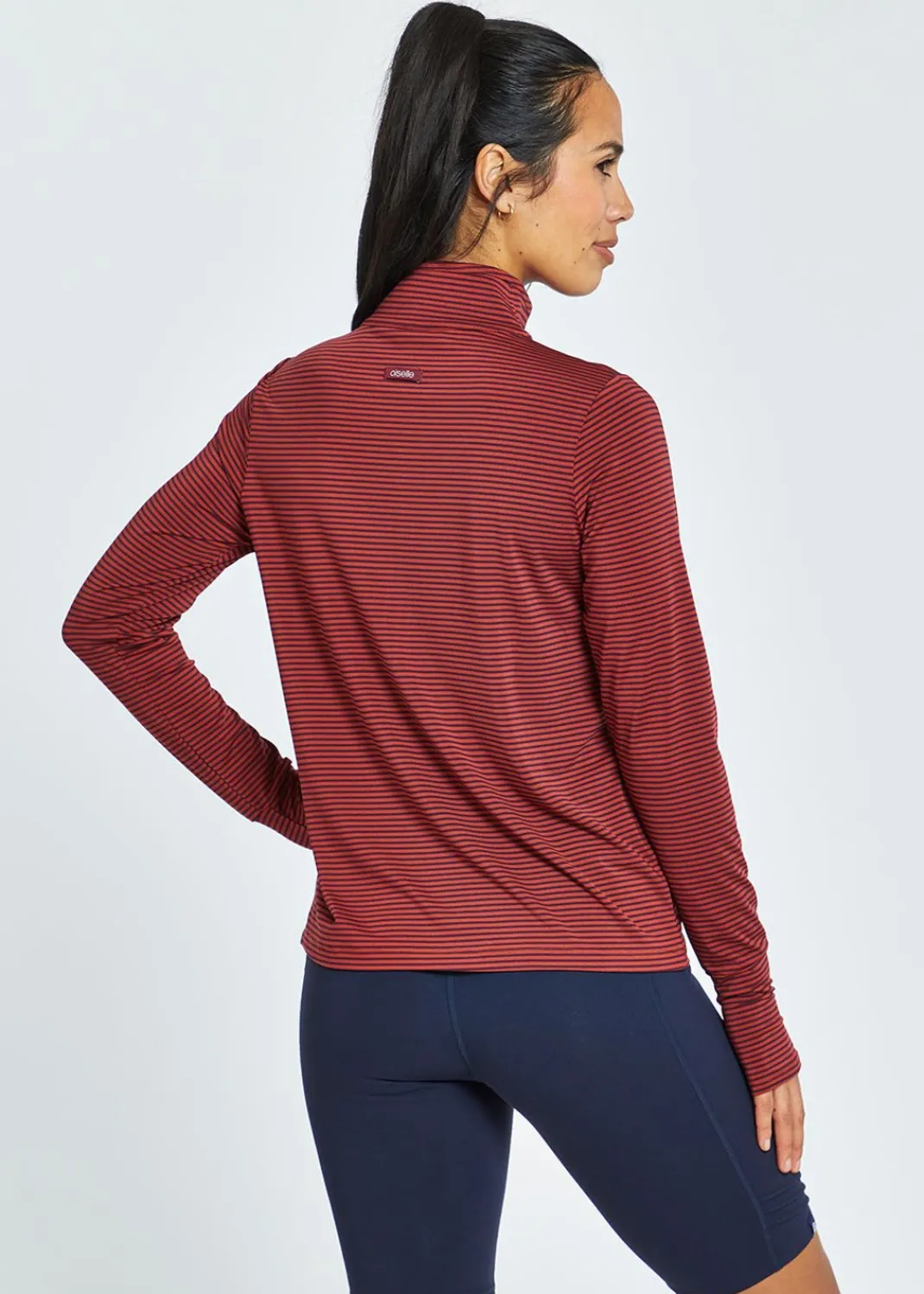 Women Oiselle Long Sleeves*Striped Half Zip