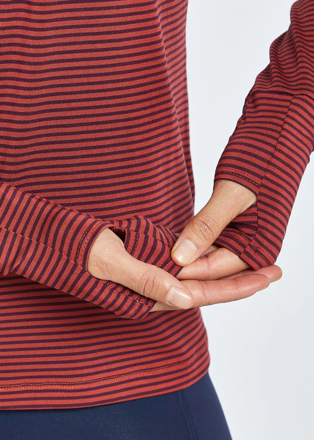 Women Oiselle Long Sleeves*Striped Half Zip