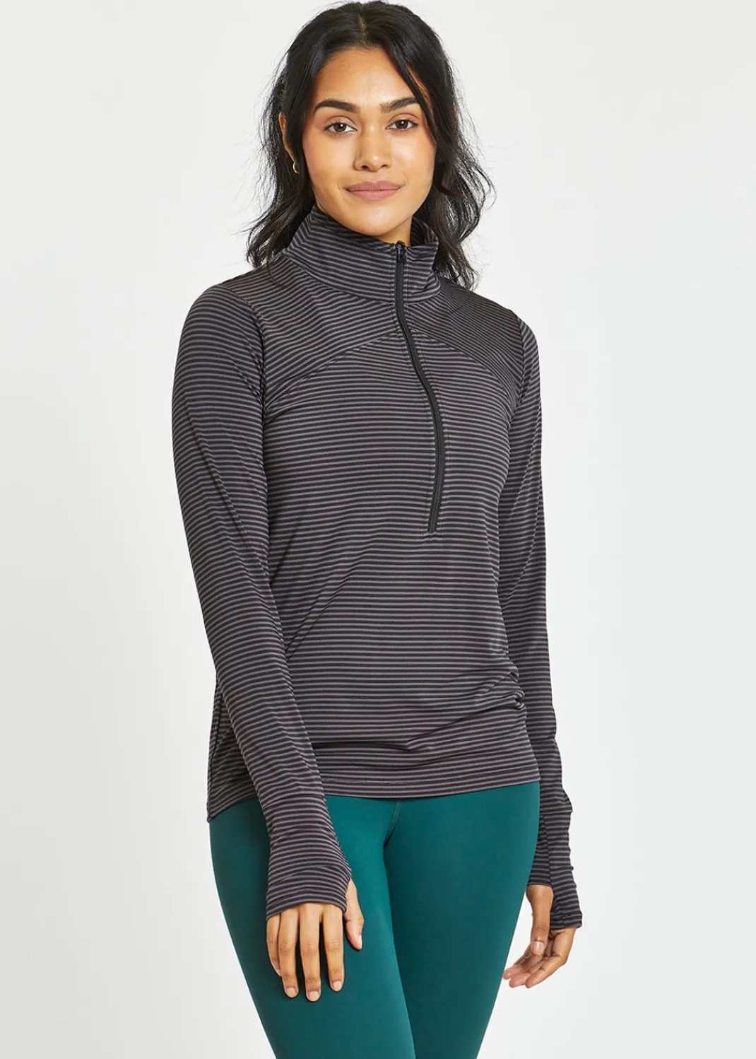 Women Oiselle Long Sleeves*Striped Half Zip
