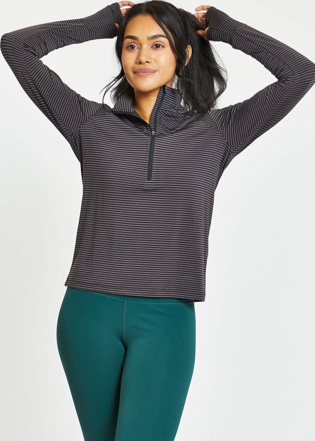 Women Oiselle Long Sleeves*Striped Half Zip