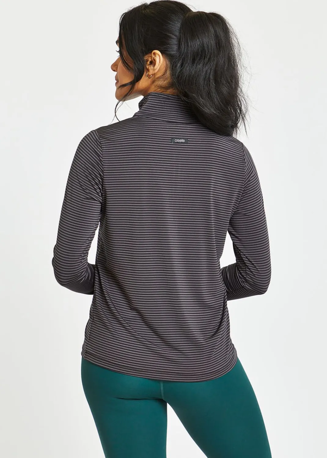 Women Oiselle Long Sleeves*Striped Half Zip