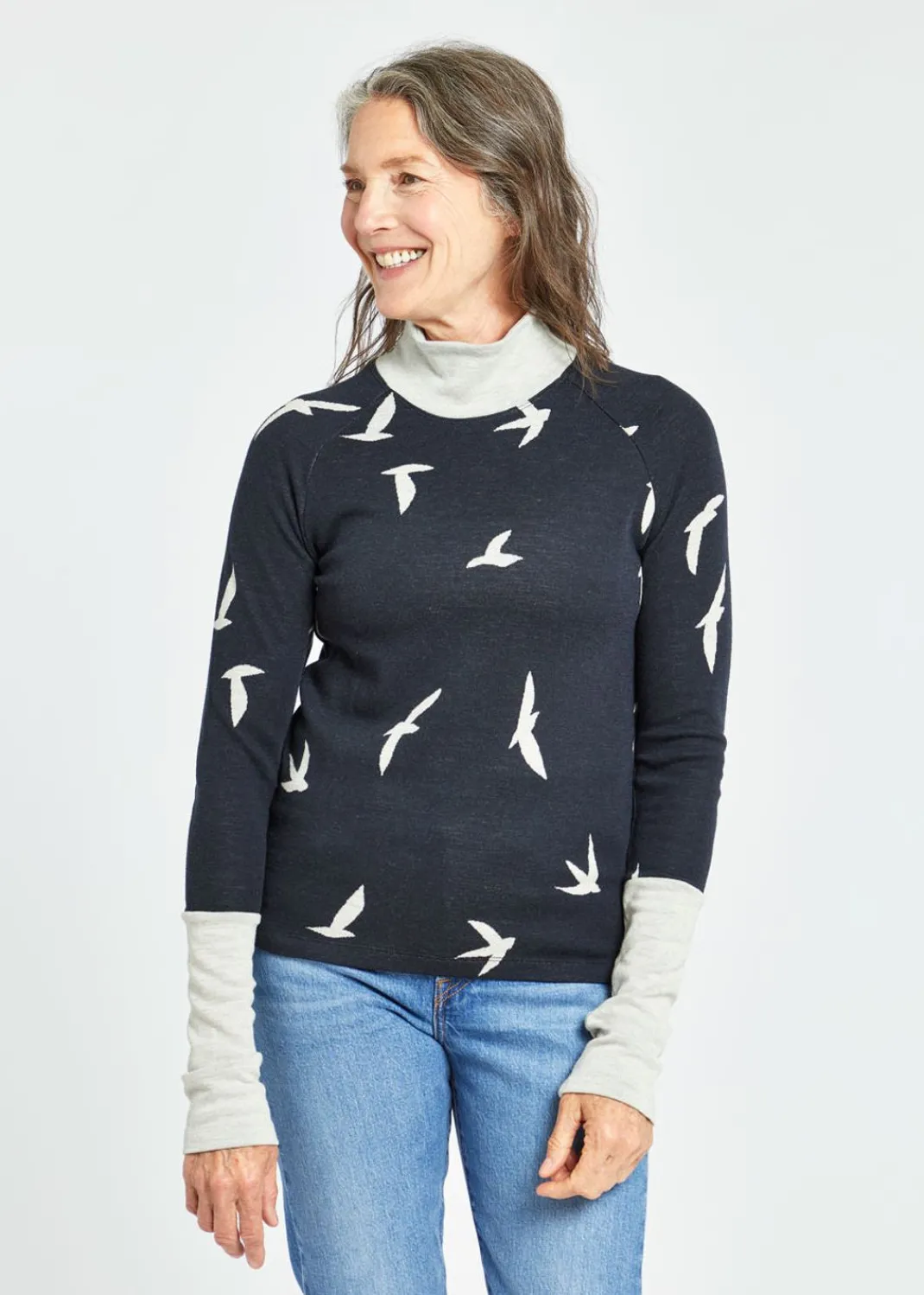 Women Oiselle Long Sleeves*Wazzie Wool Jacquard Mock Neck Long Sleeve
