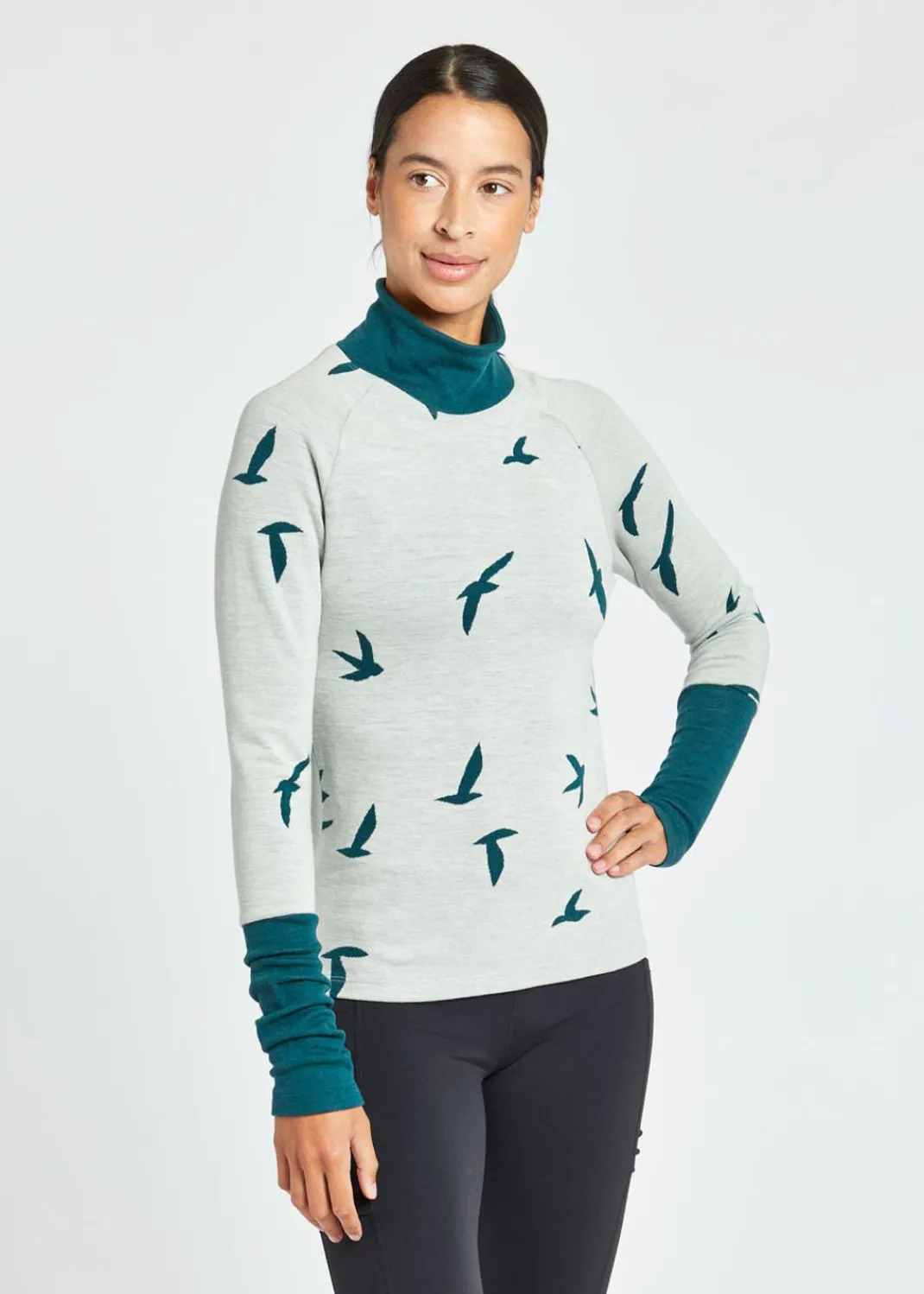 Women Oiselle Long Sleeves*Wazzie Wool Jacquard Mock Neck Long Sleeve