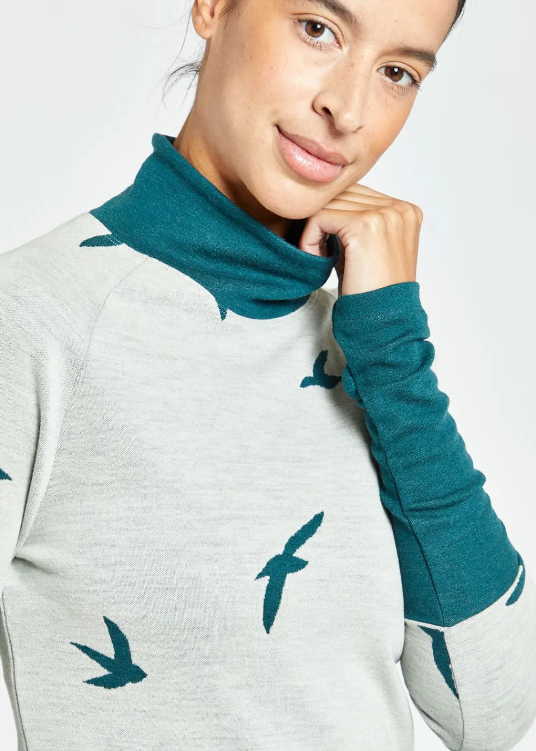 Women Oiselle Long Sleeves*Wazzie Wool Jacquard Mock Neck Long Sleeve