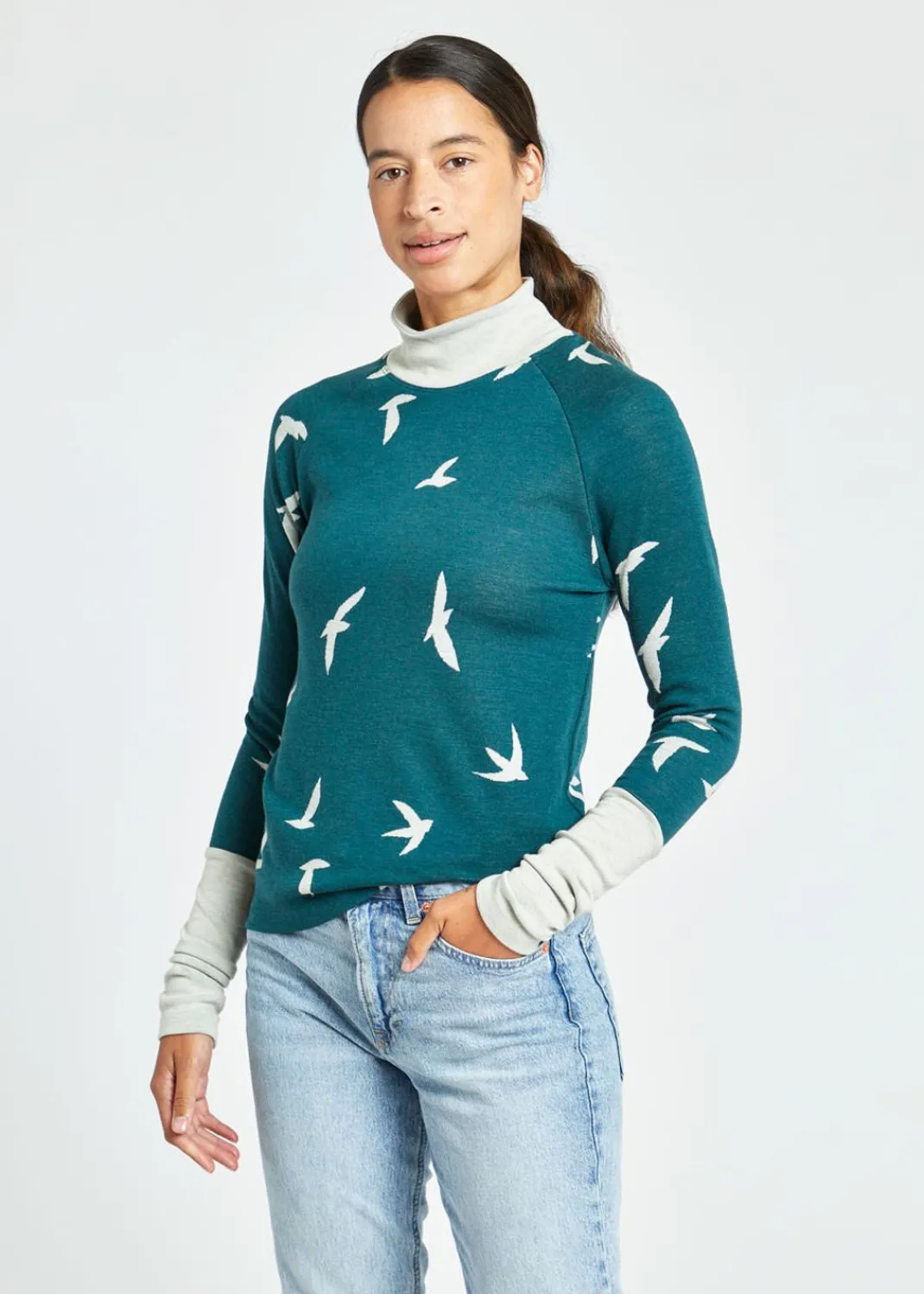 Women Oiselle Long Sleeves*Wazzie Wool Jacquard Mock Neck Long Sleeve