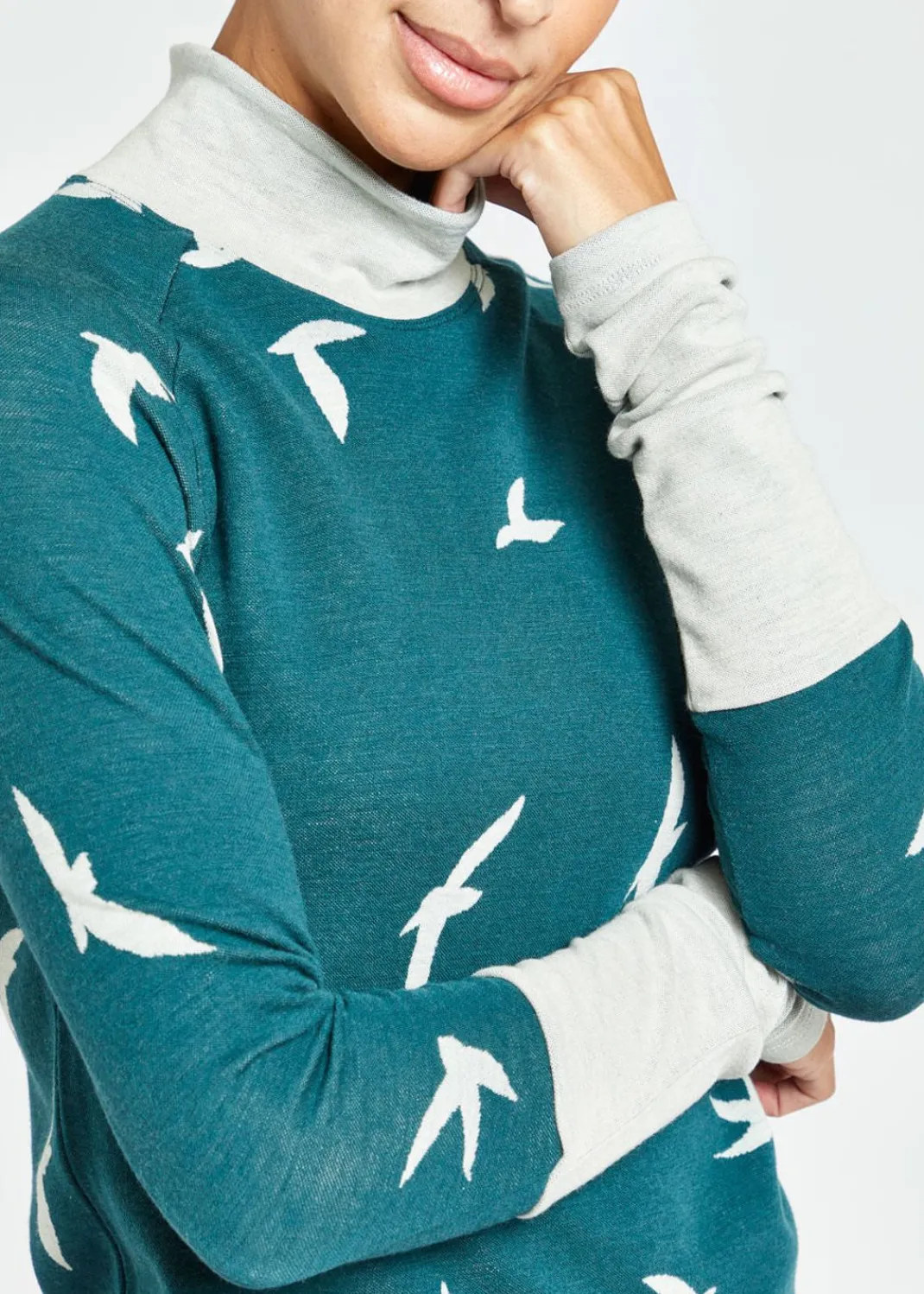 Women Oiselle Long Sleeves*Wazzie Wool Jacquard Mock Neck Long Sleeve